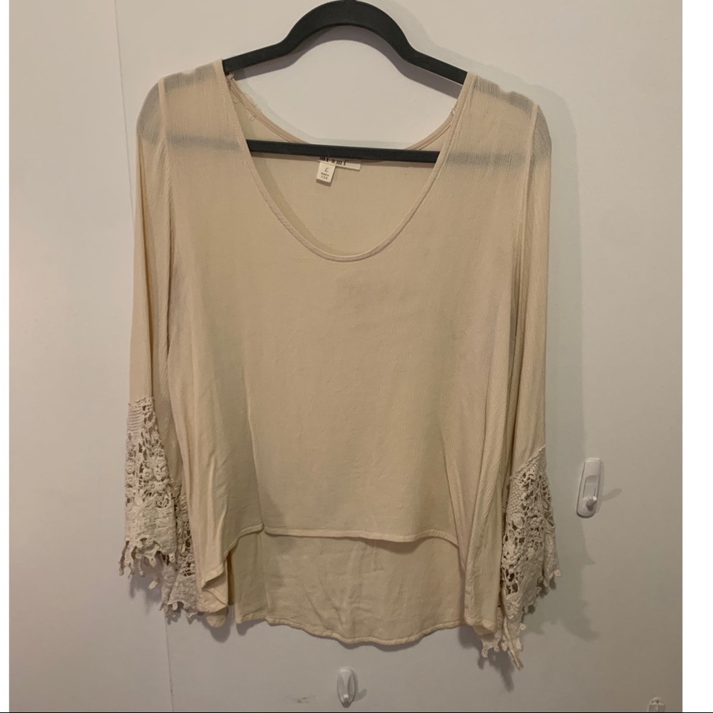 Embellished bell sleeve blouse